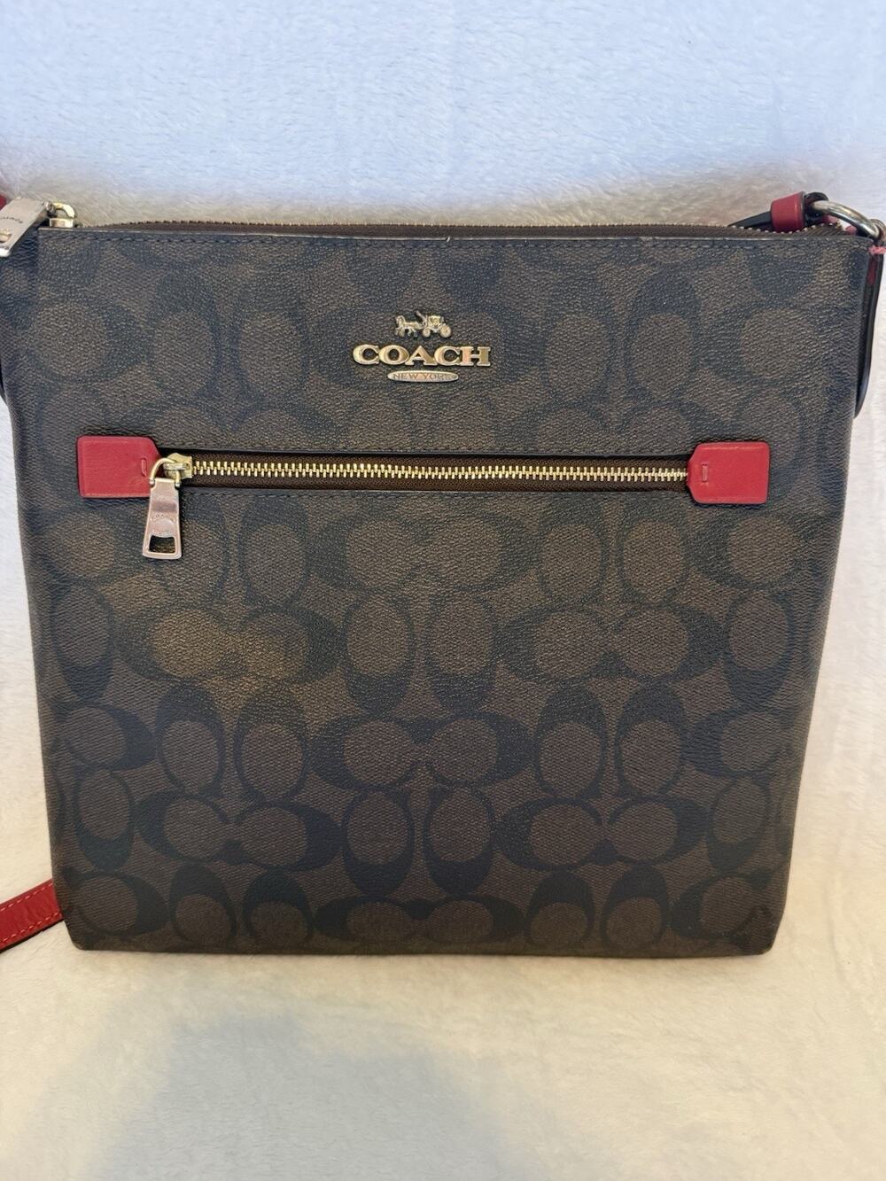 Coach Crossbody Bag Red Black Brown C2132-C1554